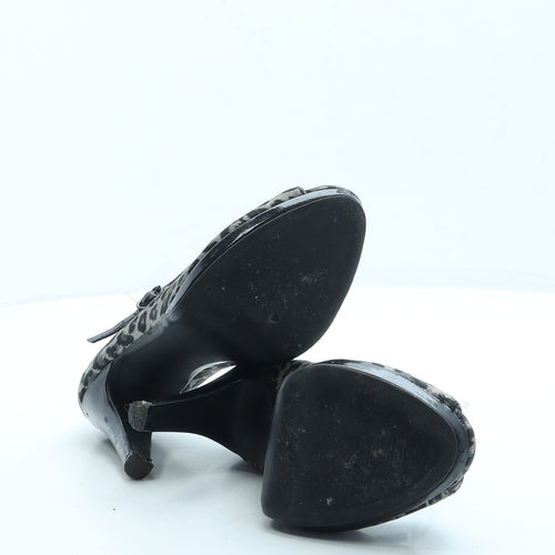 George Womens Grey Animal Print Polyester Court Heel UK 4 37