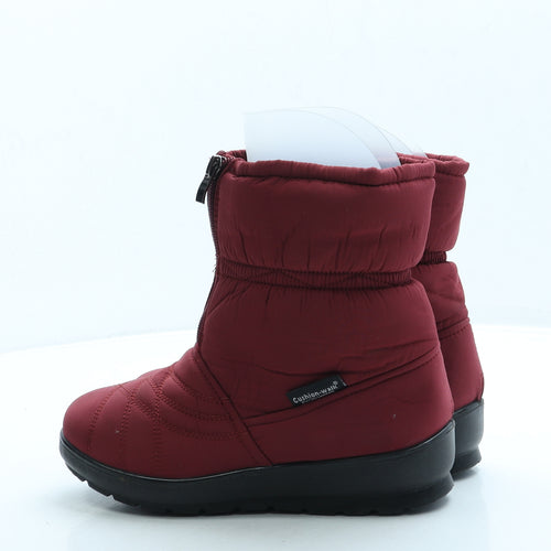 Cushion Walk Womens Red Polyester Snow Boot Boot UK 4