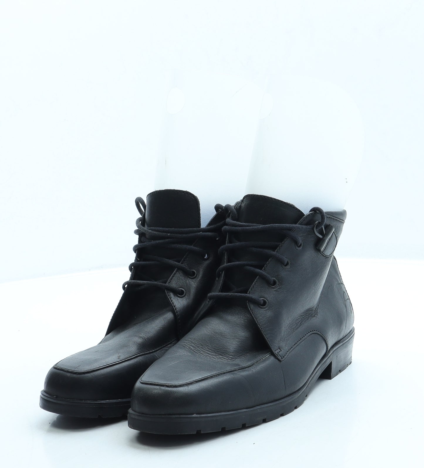 Clarks Womens Black Leather Combat Boot UK 5