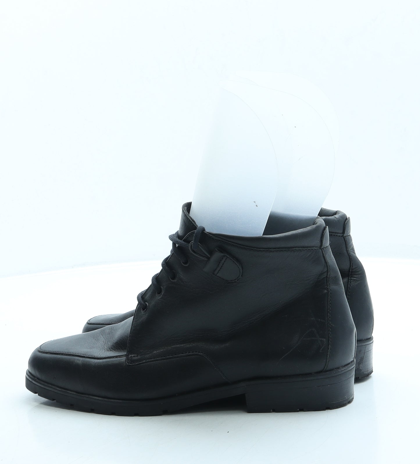 Clarks Womens Black Leather Combat Boot UK 5