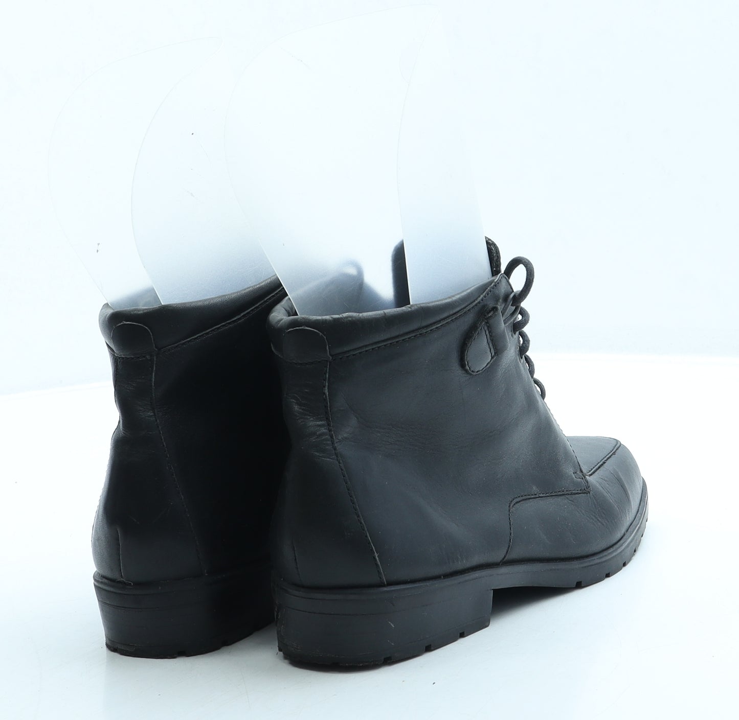 Clarks Womens Black Leather Combat Boot UK 5