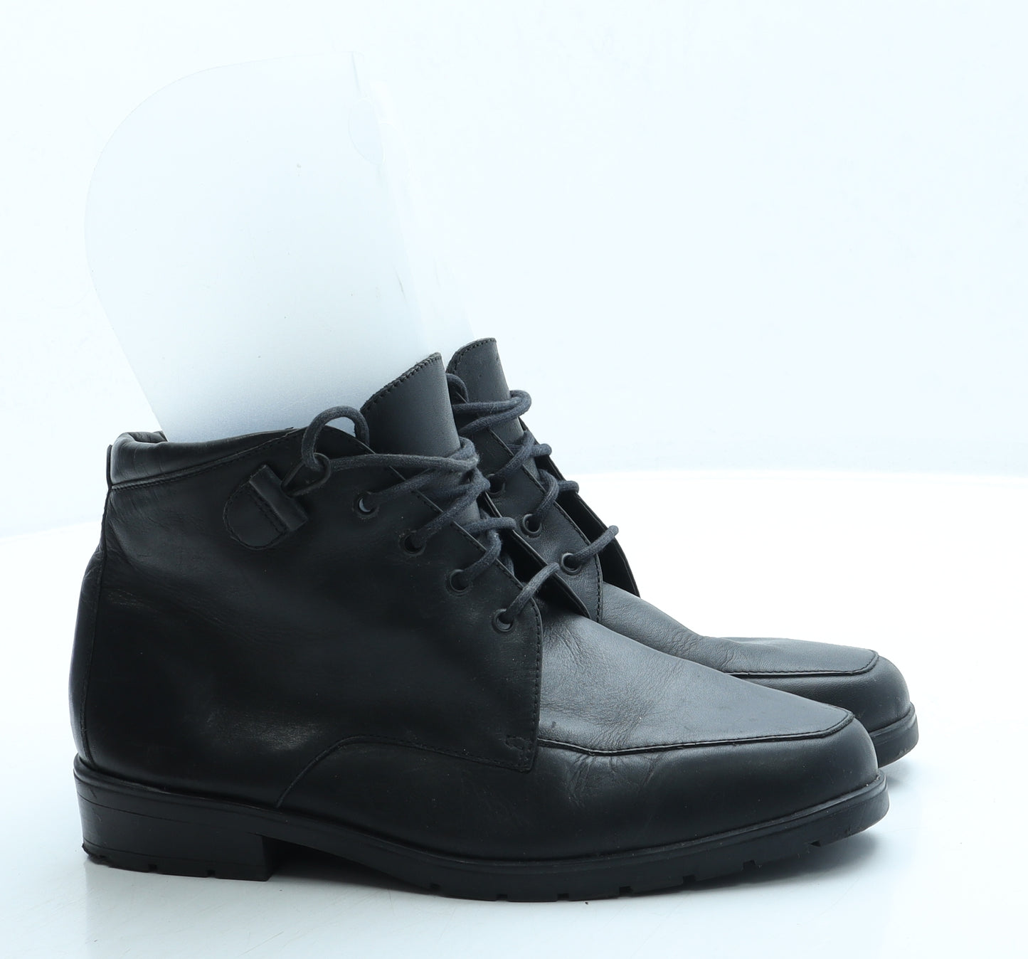 Clarks Womens Black Leather Combat Boot UK 5