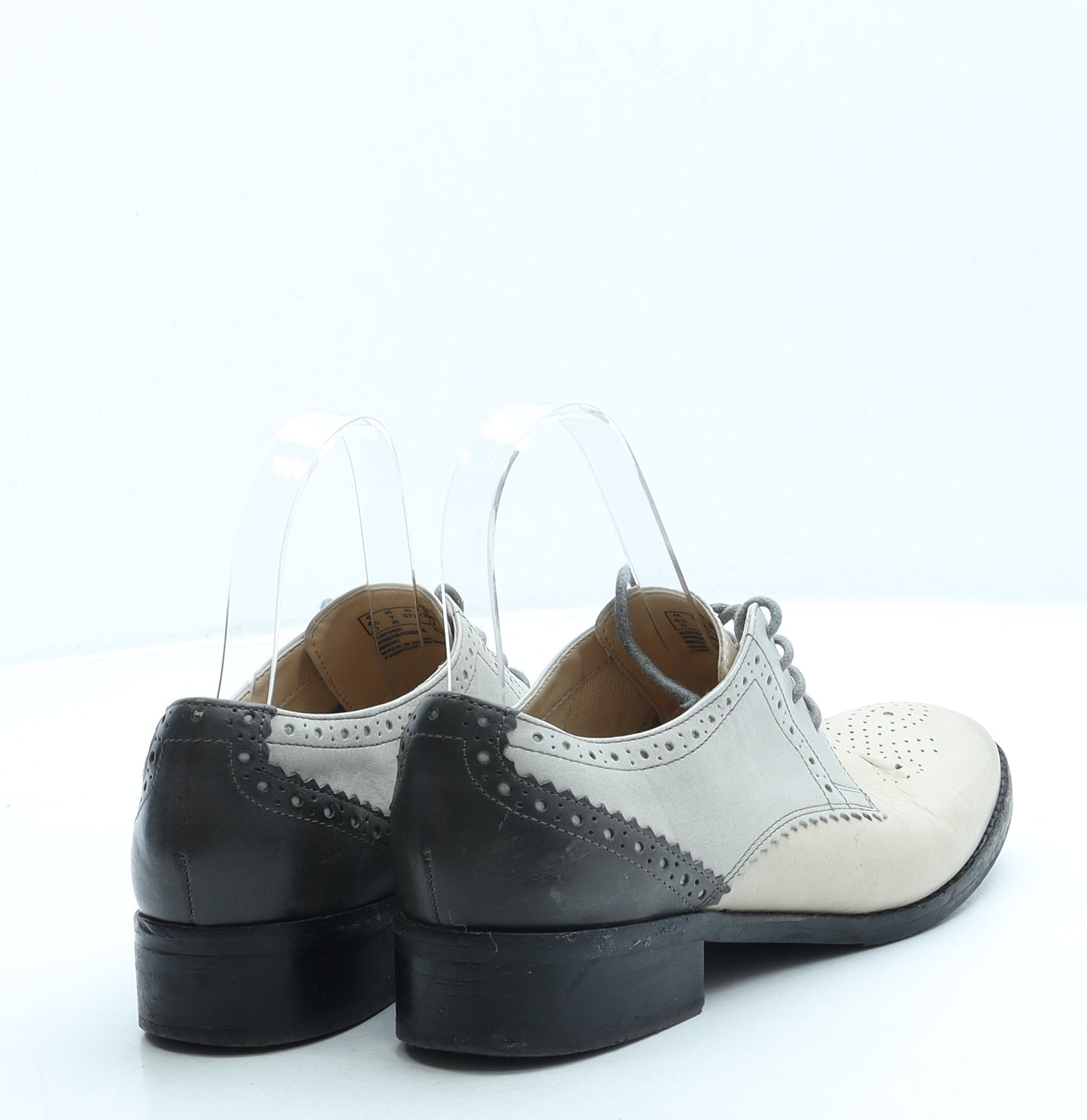 Clarks Womens Beige Leather Flat UK 4.5
