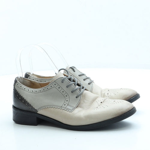Clarks Womens Beige Leather Flat UK 4.5