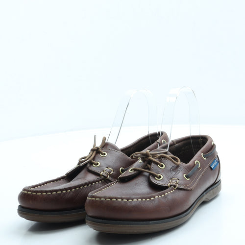 Quayside Boys Brown Leather Boat Shoe Casual UK 4 37