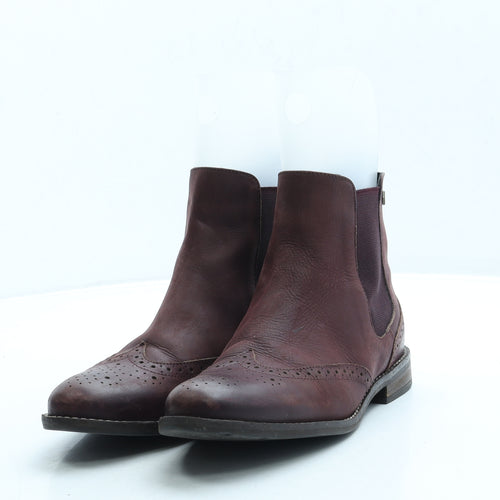 Preworn Womens Purple Leather Chelsea Boot UK 5 38 US 7 - Brogue style