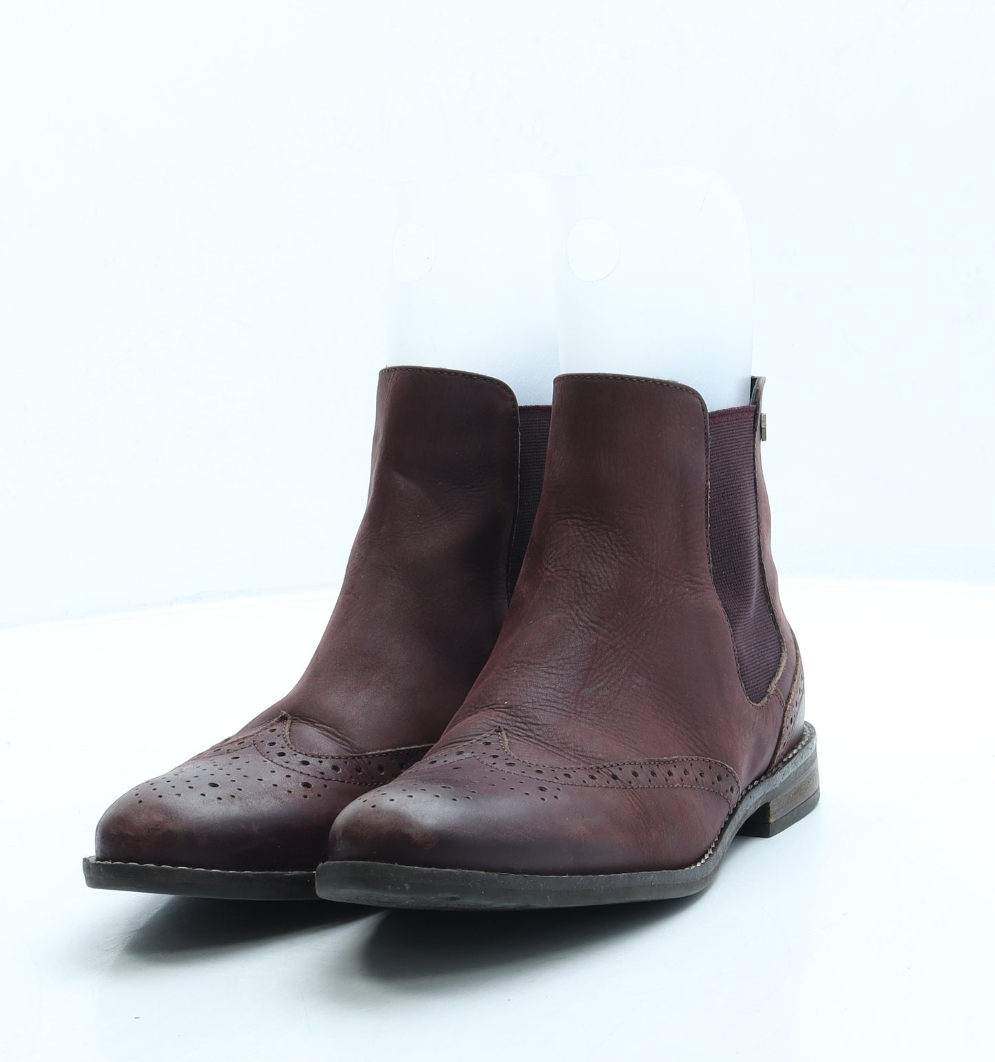 Preworn Womens Purple Leather Chelsea Boot UK 5 38 US 7 - Brogue style