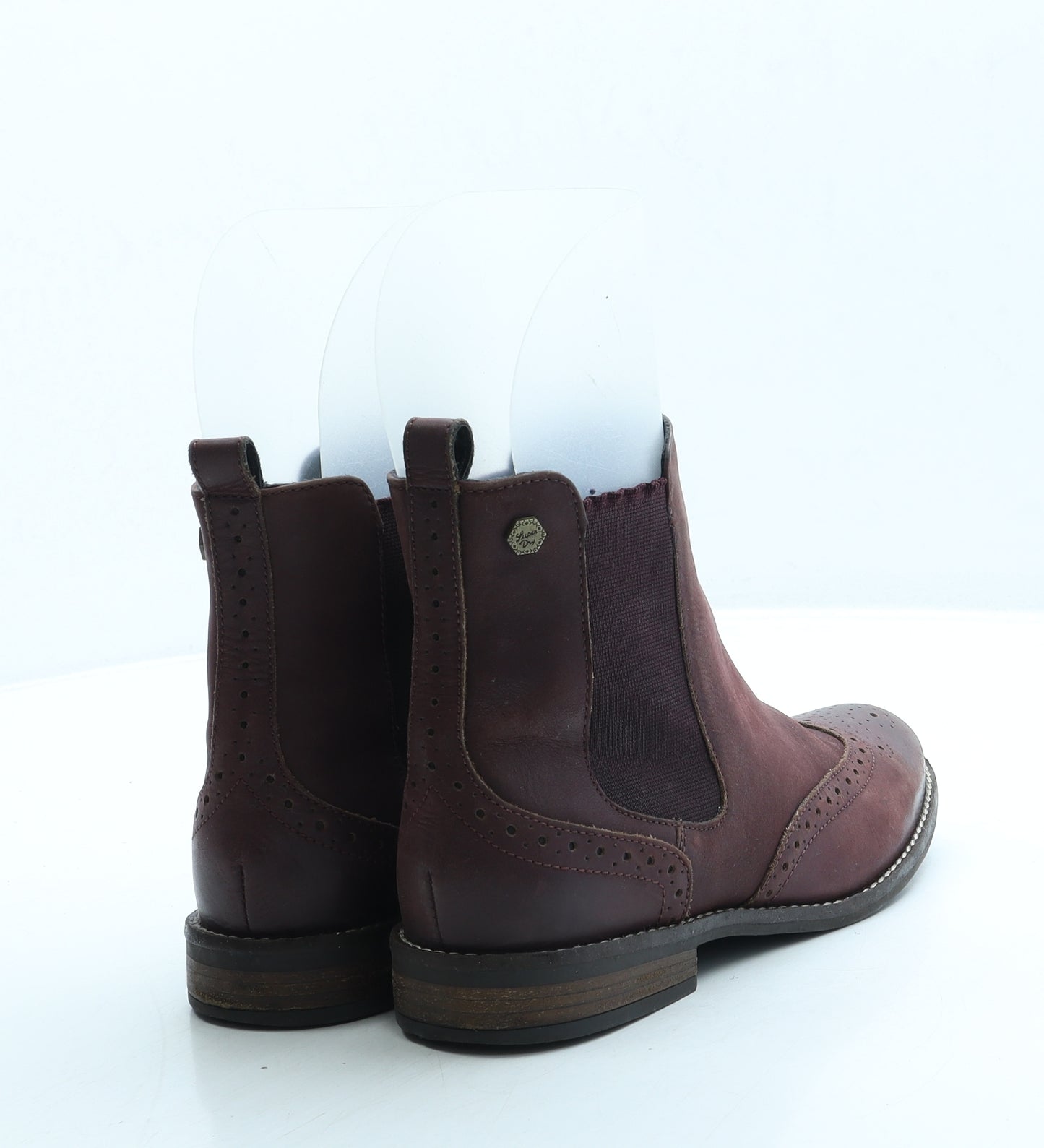 Preworn Womens Purple Leather Chelsea Boot UK 5 38 US 7 - Brogue style