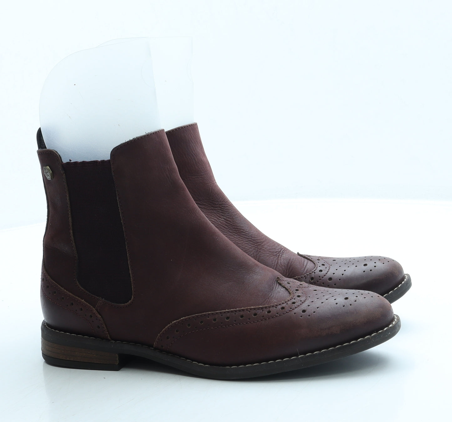 Preworn Womens Purple Leather Chelsea Boot UK 5 38 US 7 - Brogue style