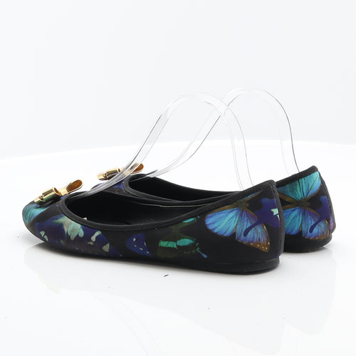 Ted Baker Womens Multicoloured Geometric Viscose Ballet Flat UK 6.5 40 - Butterfly Ballet Shoes