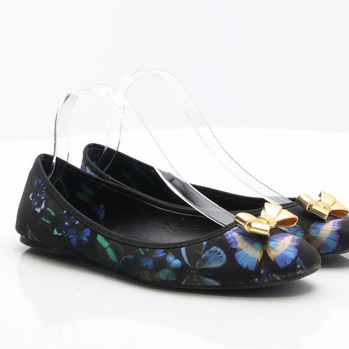 Ted Baker Womens Multicoloured Geometric Viscose Ballet Flat UK 6.5 40 - Butterfly Ballet Shoes