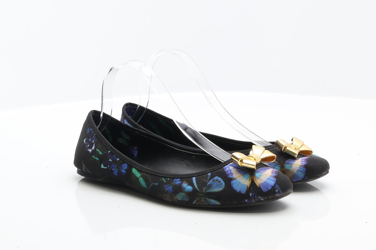 Ted Baker Womens Multicoloured Geometric Viscose Ballet Flat UK 6.5 40 - Butterfly Ballet Shoes