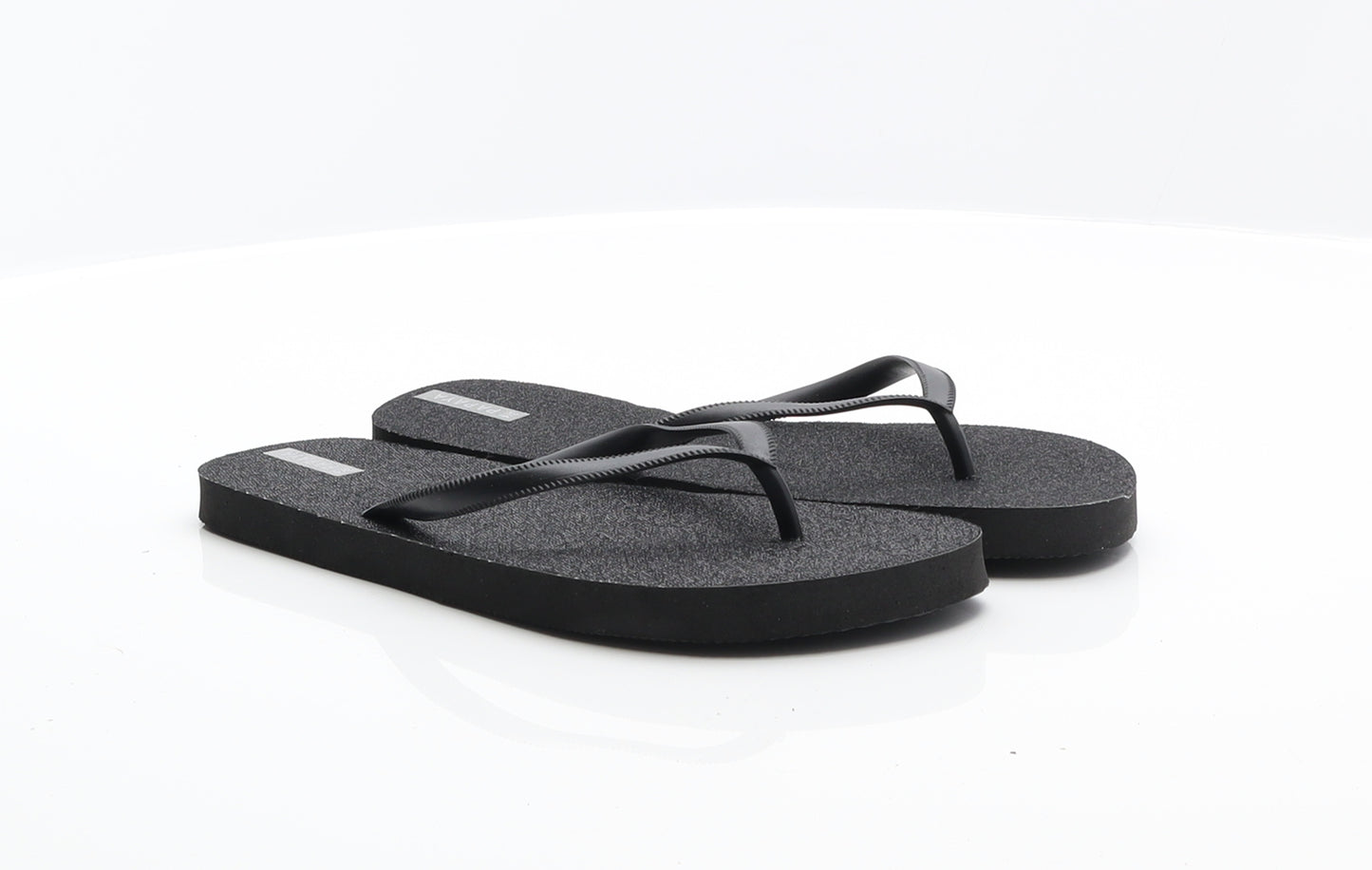 Primark Womens Black Synthetic Thong Sandal UK 3 - Glitter Flip Flops