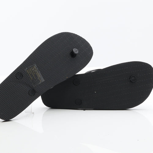 Primark Womens Black Synthetic Thong Sandal UK 3 - Glitter Flip Flops