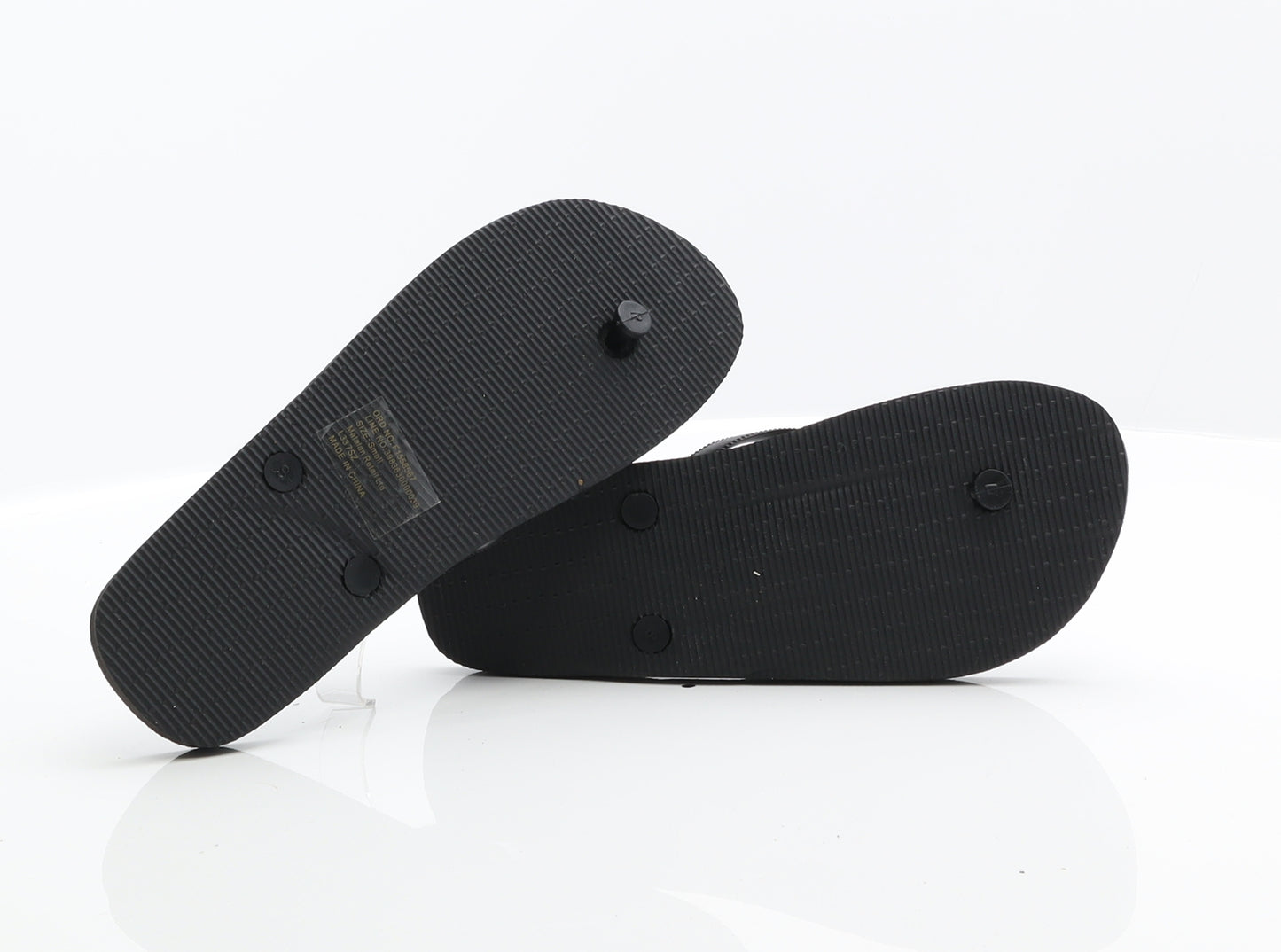 Primark Womens Black Synthetic Thong Sandal UK 3 - Glitter Flip Flops