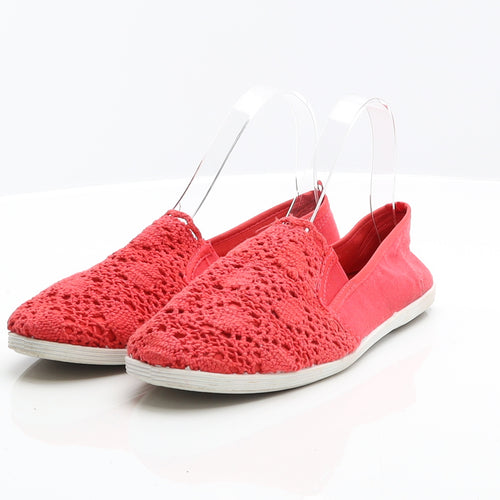 Primark Womens Red Ikat Fabric Flat UK 5 38 US 7