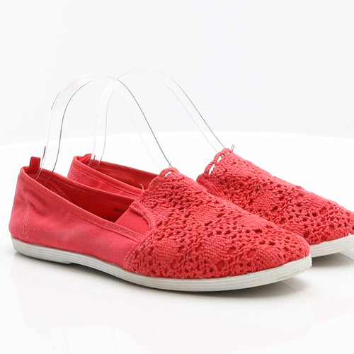 Primark Womens Red Ikat Fabric Flat UK 5 38 US 7