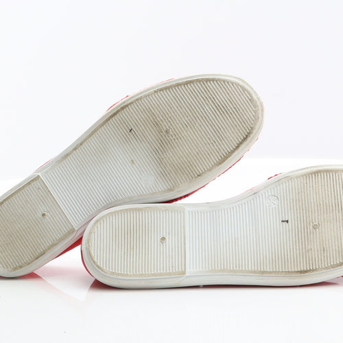 Primark Womens Red Ikat Fabric Flat UK 5 38 US 7