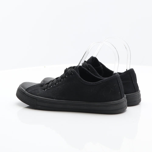Urban Jacks Boys Black Fabric Trainer UK 4