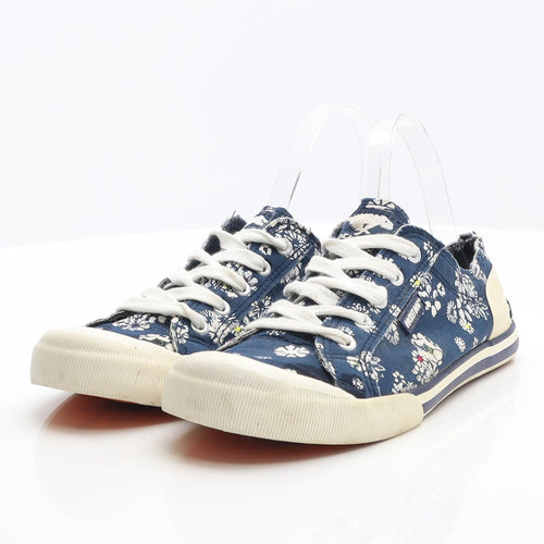 Charlie Rocket Womens Blue Floral Fabric Trainer UK 7 40