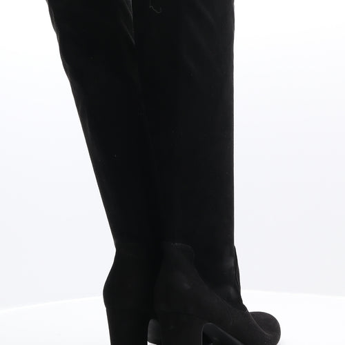 Preworn Womens Black Synthetic Cowboy Boot UK 6 39