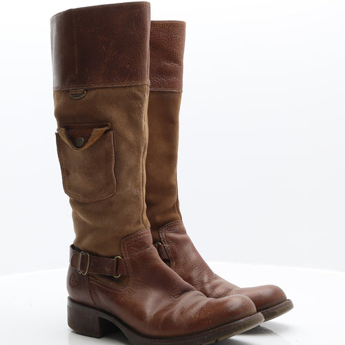 Timberland Womens Brown Leather Biker Boot UK 8.5