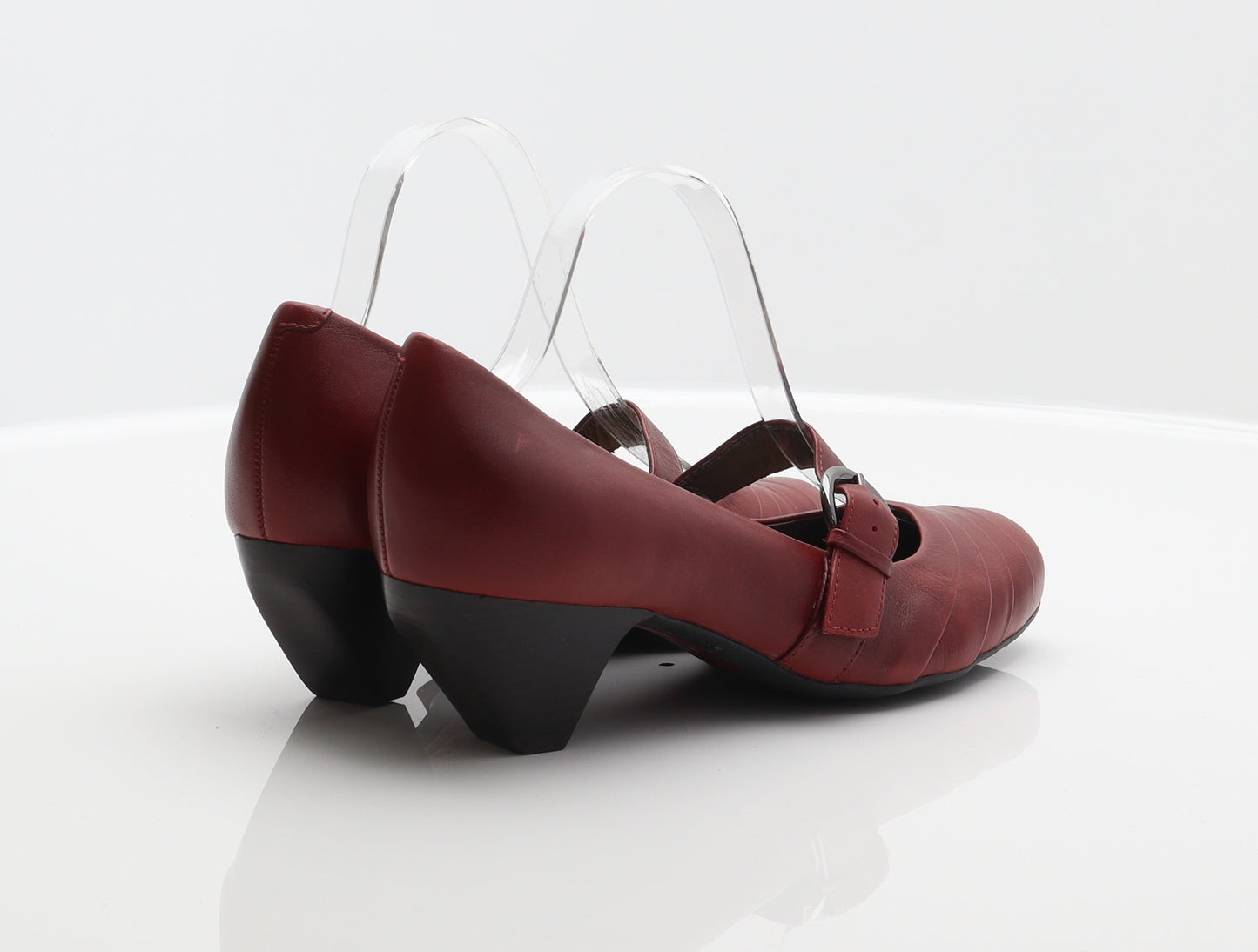 Clarks Womens Red Leather Court Heel UK 6