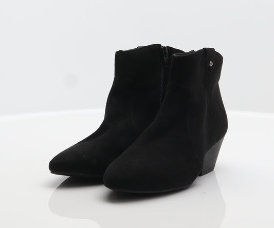 George Womens Black Polyester Bootie Boot UK 4 37