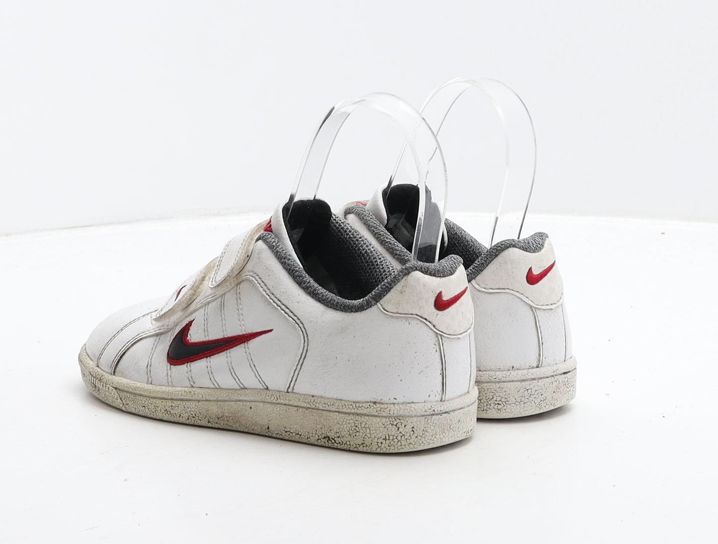 Nike Boys White Striped Leather Trainer UK 13 31.5