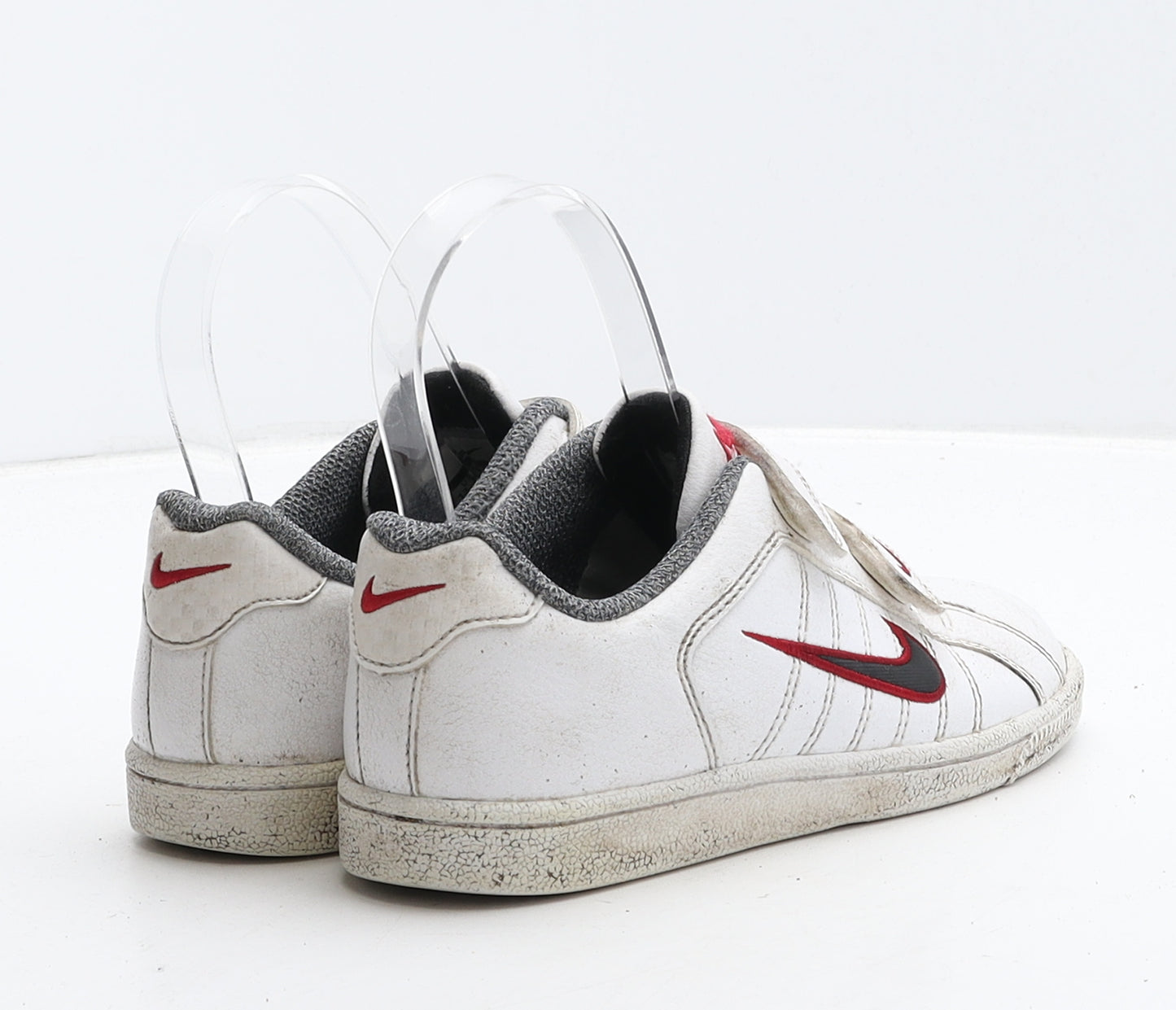 Nike Boys White Striped Leather Trainer UK 13 31.5