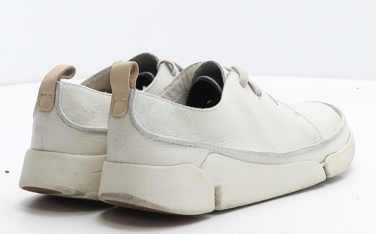 Clarks Womens Ivory Leather Trainer Casual UK 4.5 37.5
