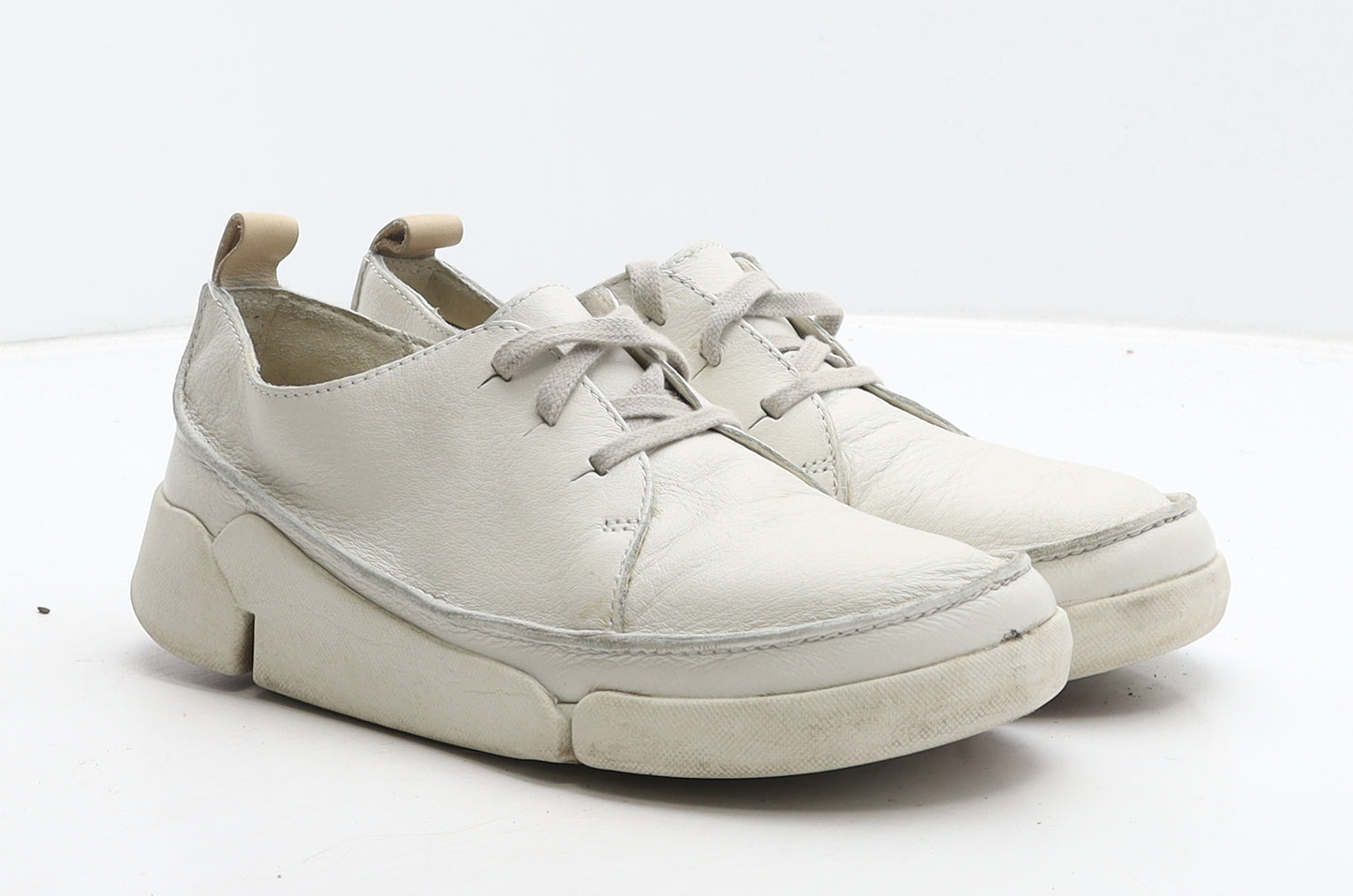 Clarks Womens Ivory Leather Trainer Casual UK 4.5 37.5