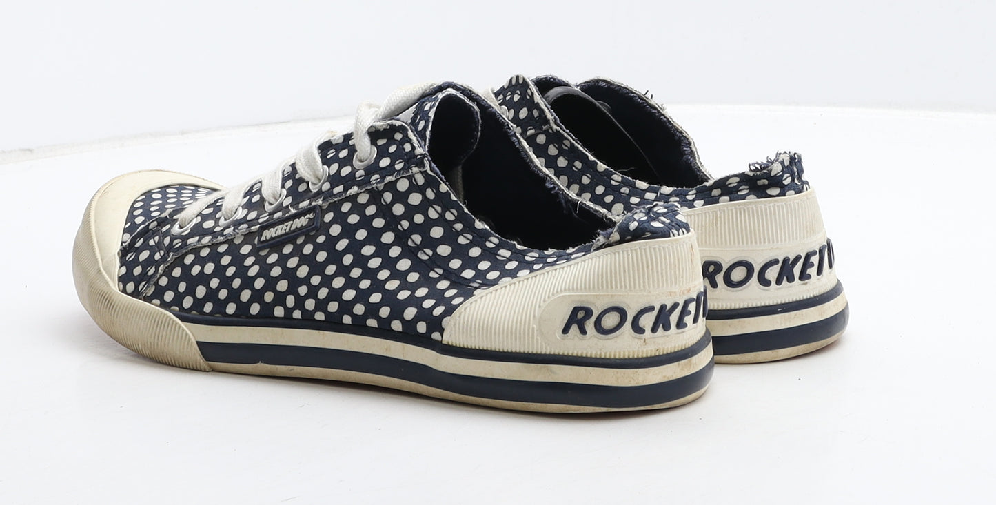 Rocket Dog Womens Blue Polka Dot Fabric Trainer UK 7 40