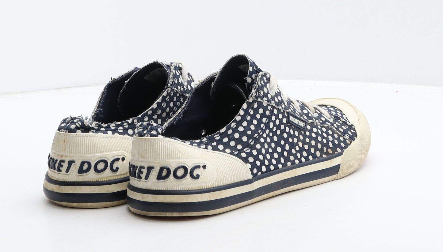 Rocket Dog Womens Blue Polka Dot Fabric Trainer UK 7 40