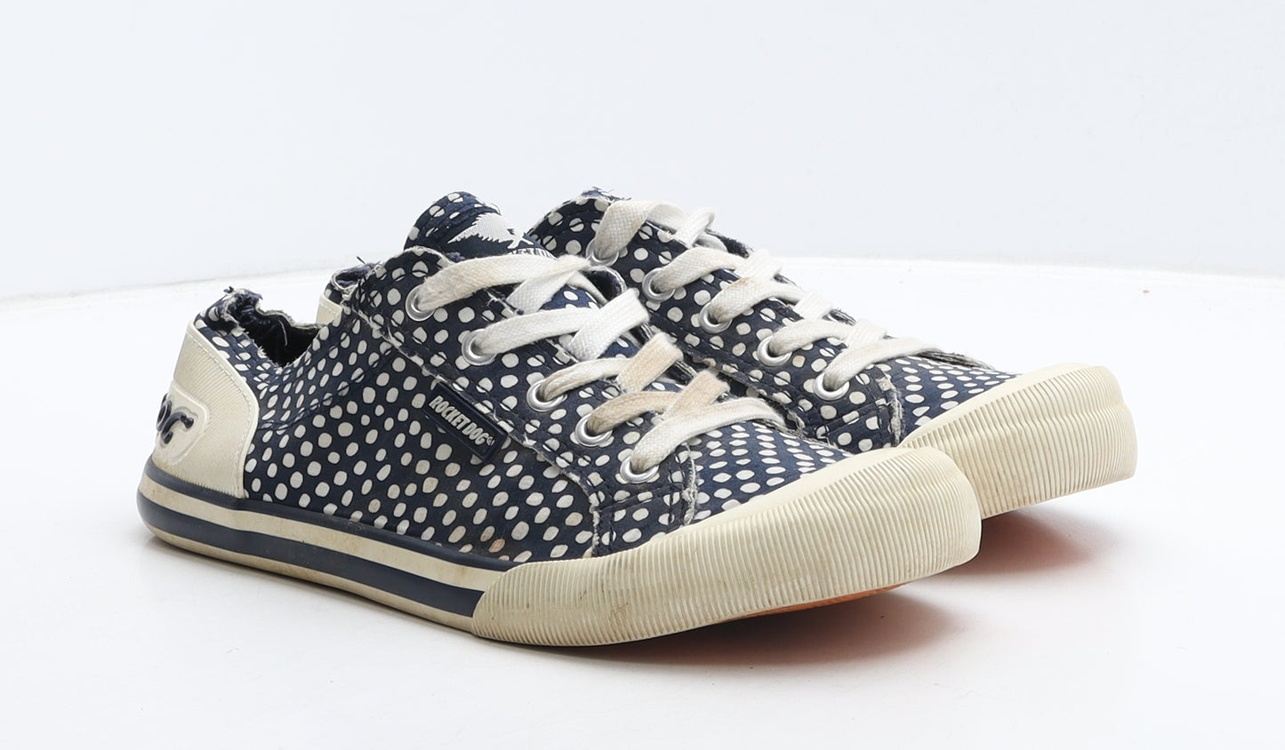 Rocket Dog Womens Blue Polka Dot Fabric Trainer UK 7 40