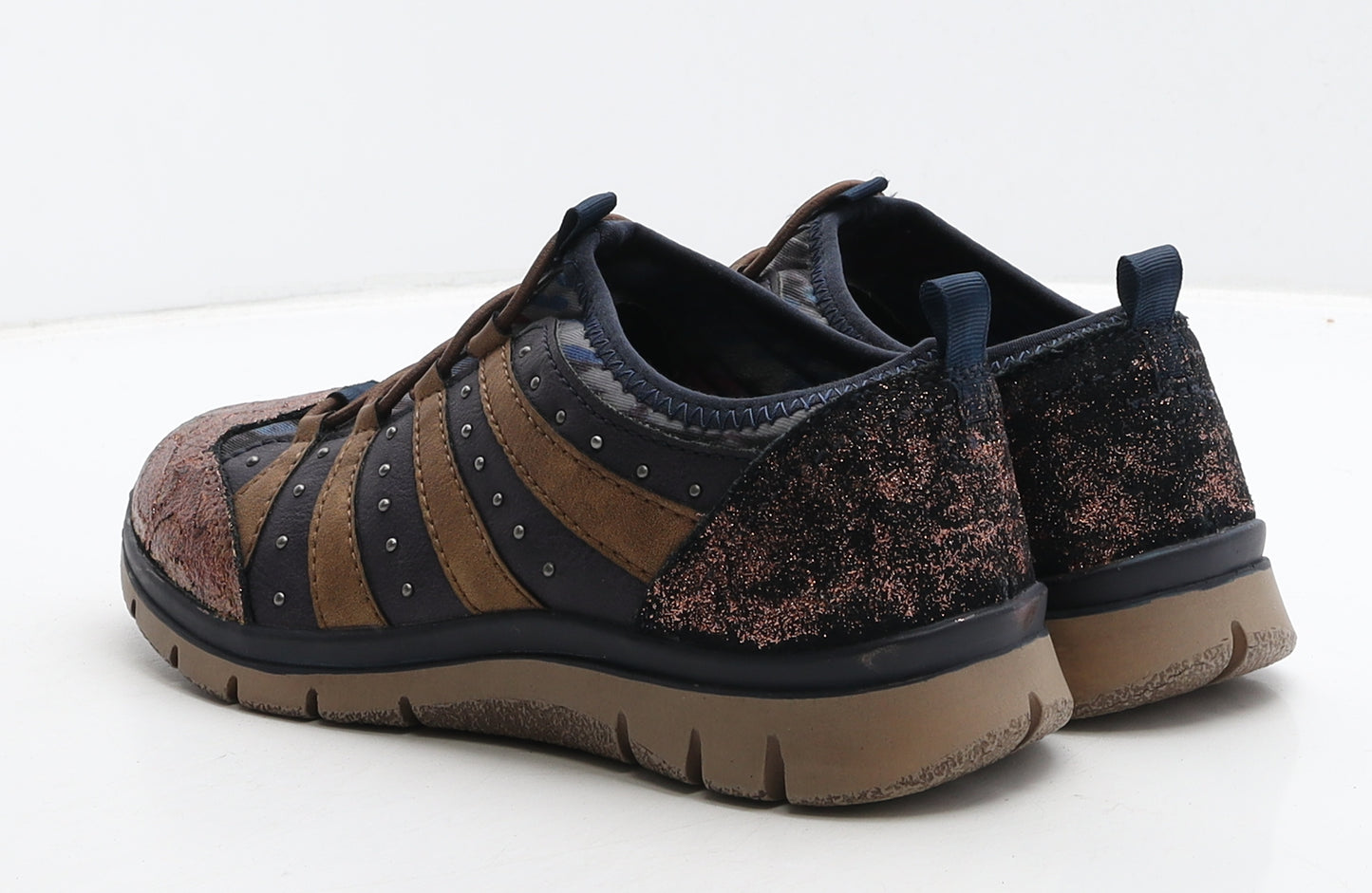 Lotus Womens Multicoloured Striped Leather Trainer Casual UK 5 38
