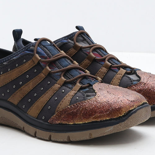 Lotus Womens Multicoloured Striped Leather Trainer Casual UK 5 38