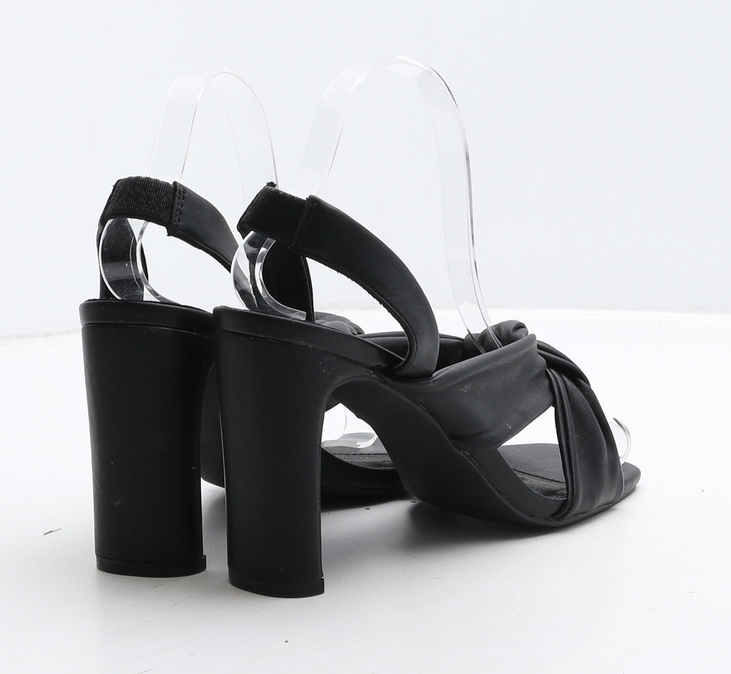 Et Vous Womens Black Leather Strappy Heel UK 5 38