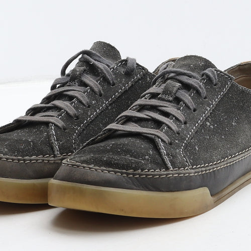 Clarks Womens Grey Spotted Leather Trainer Casual UK 5.5 39