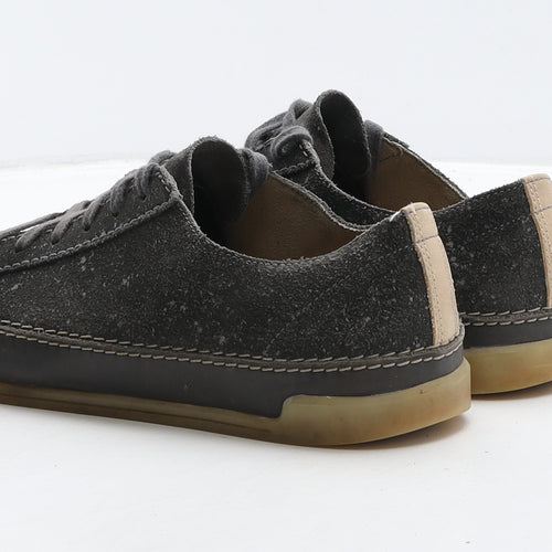 Clarks Womens Grey Spotted Leather Trainer Casual UK 5.5 39