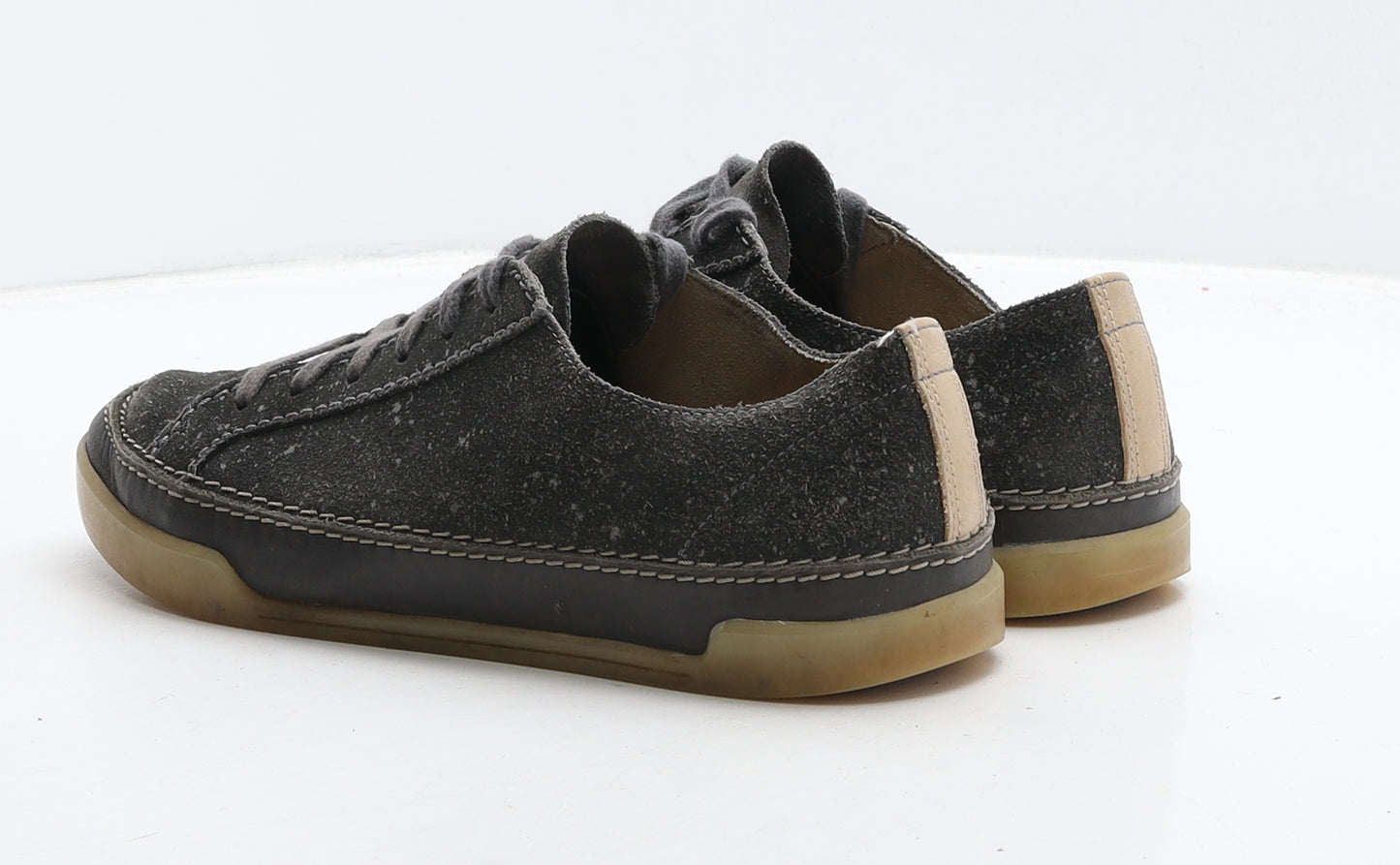 Clarks Womens Grey Spotted Leather Trainer Casual UK 5.5 39