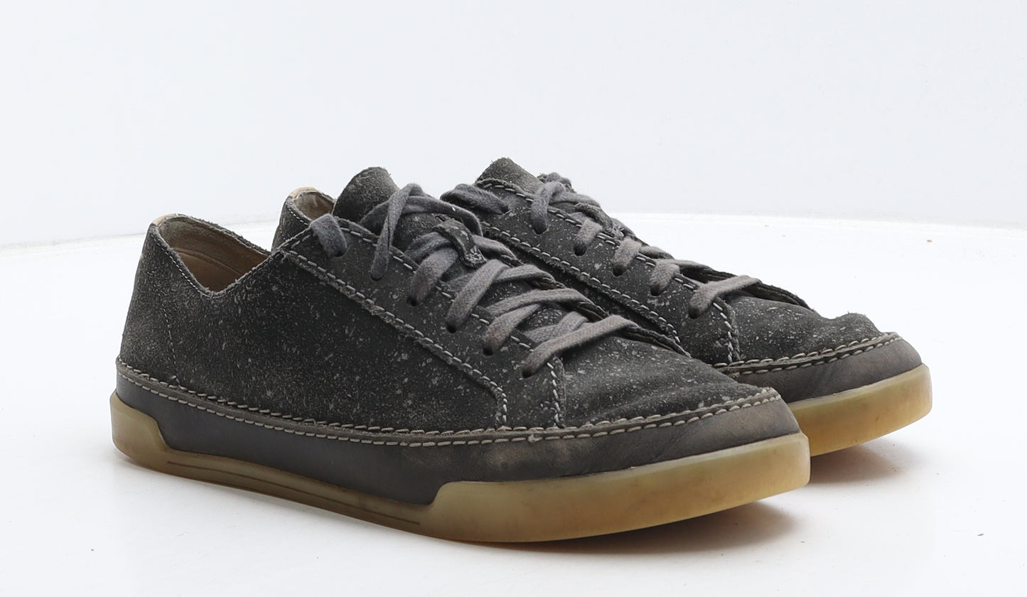 Clarks Womens Grey Spotted Leather Trainer Casual UK 5.5 39