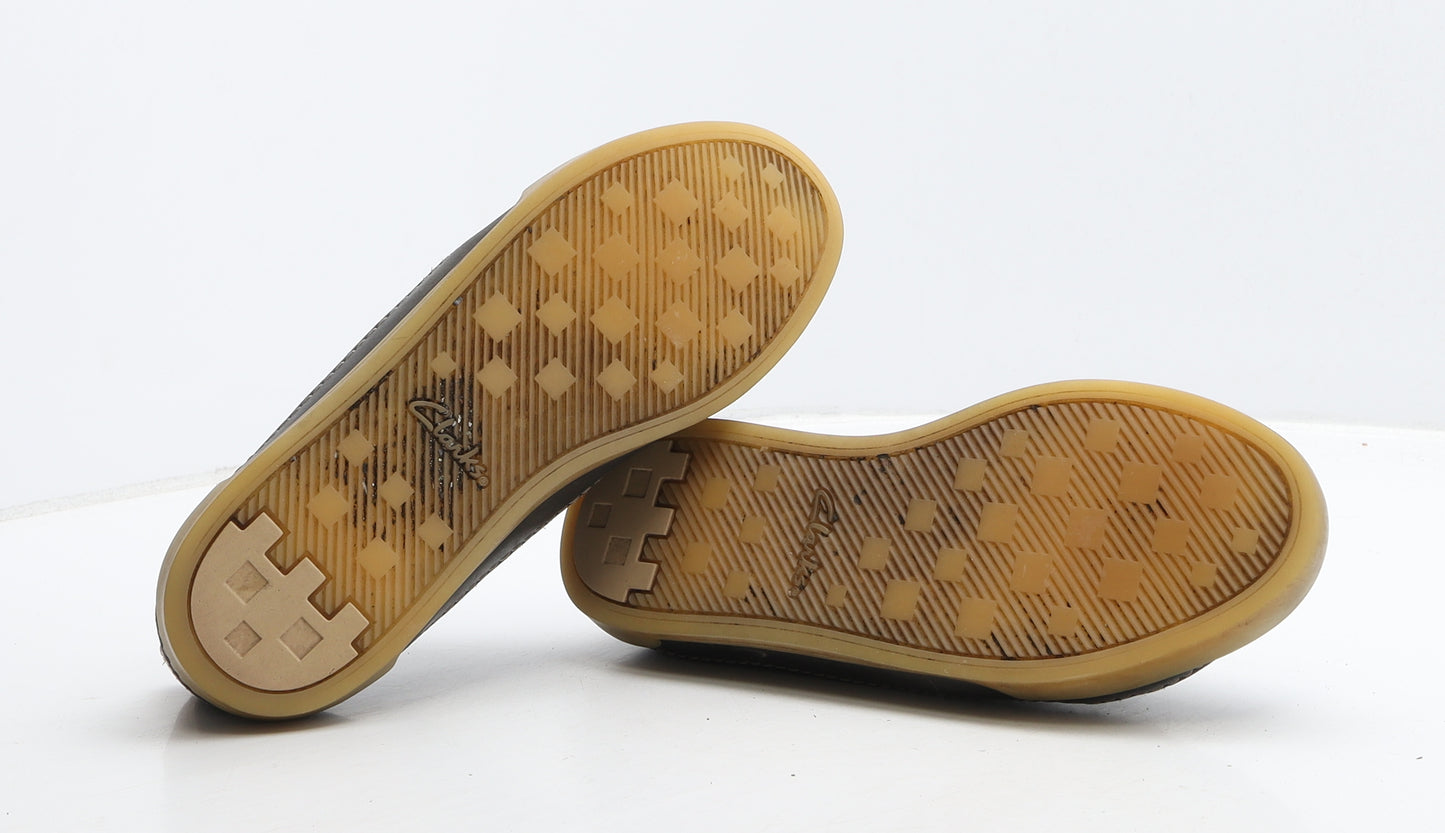 Clarks Womens Grey Spotted Leather Trainer Casual UK 5.5 39