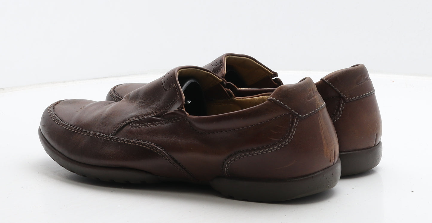 Clarks Mens Brown Leather Loafer Casual UK 9
