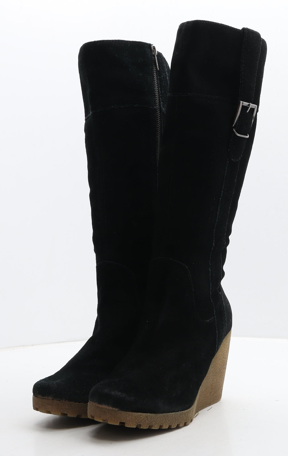Montaray Womens Black Suede Slip On Boot UK 6