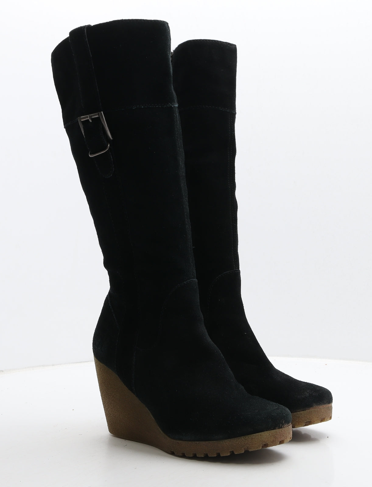 Montaray Womens Black Suede Slip On Boot UK 6