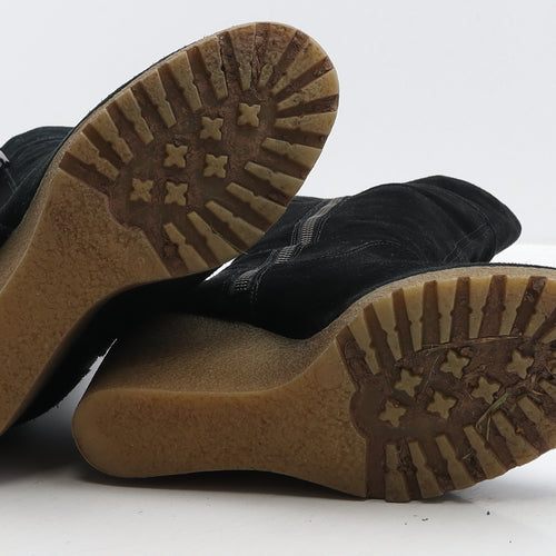 Montaray Womens Black Suede Slip On Boot UK 6