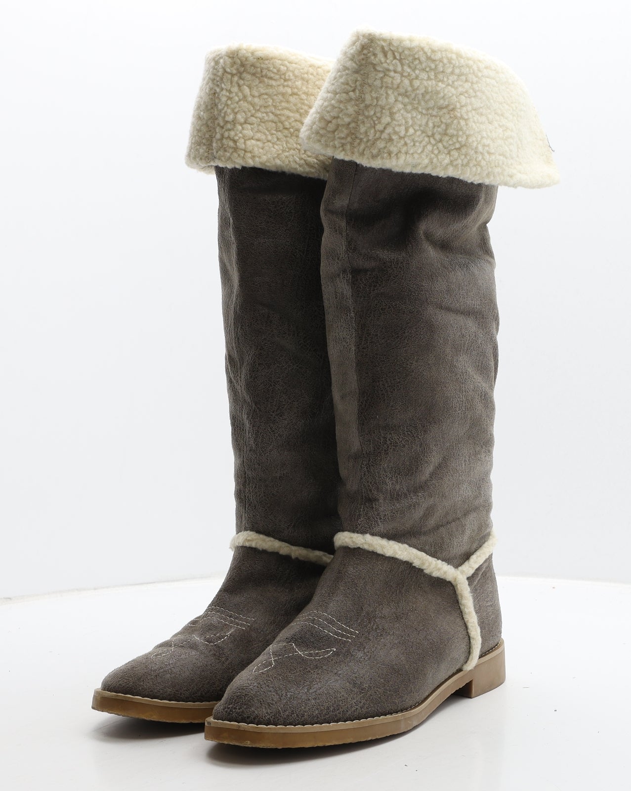 H&M Womens Brown Suede Slip On Boot UK 6 39