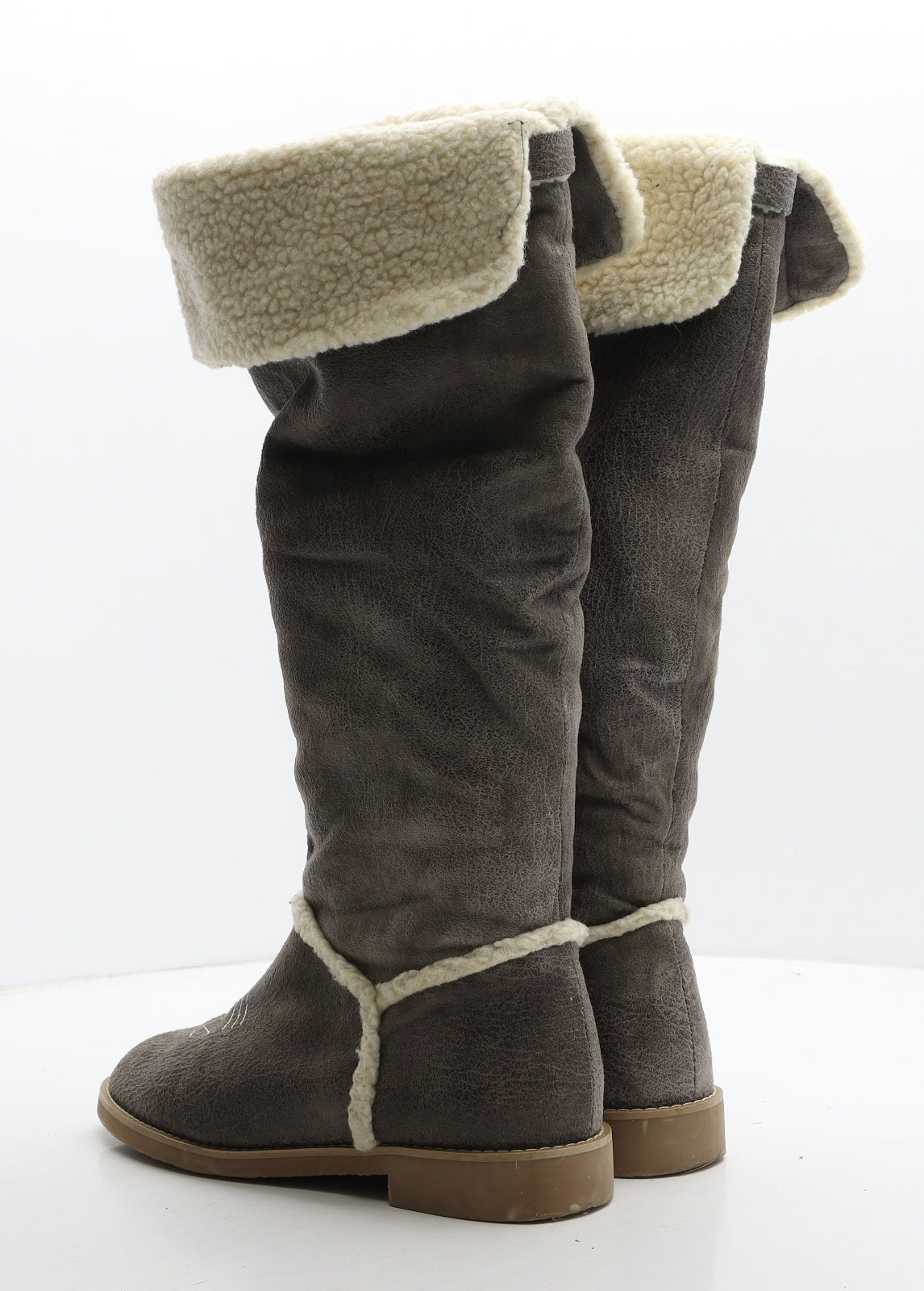 H&M Womens Brown Suede Slip On Boot UK 6 39