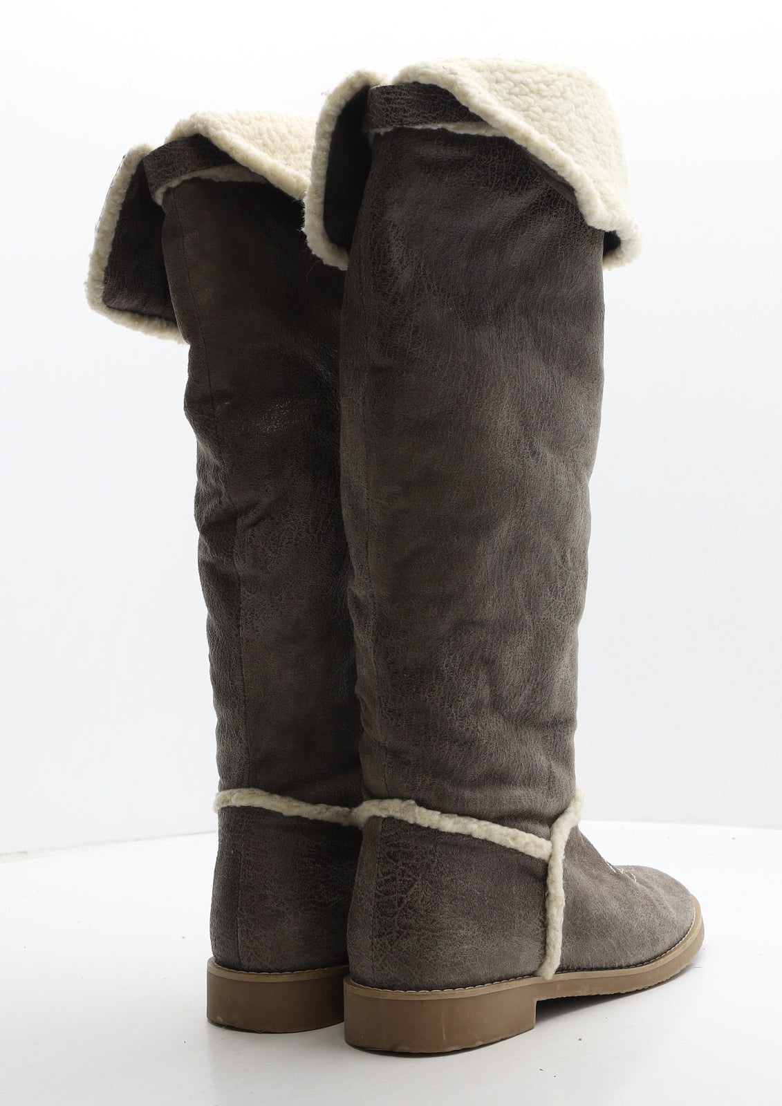 H&M Womens Brown Suede Slip On Boot UK 6 39